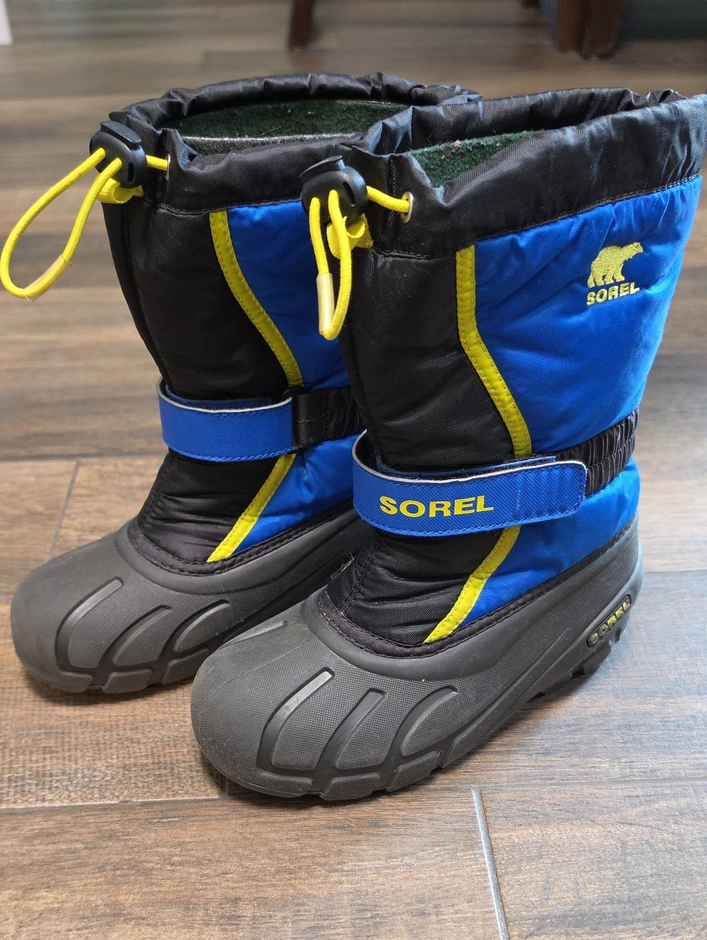 Sorel Kids Blue, Black & Yellow Snow Boots Size 2